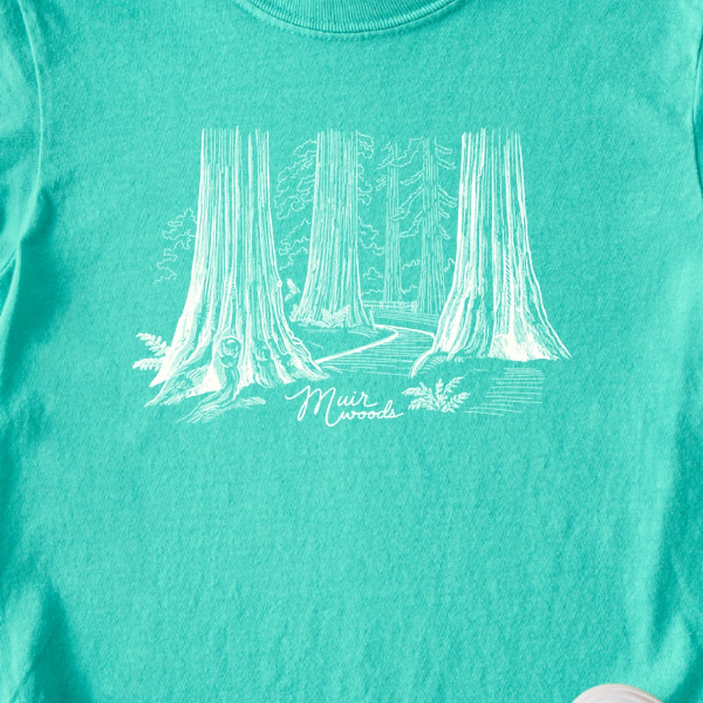 Muir Woods Line Drawing Kids Cotton T-Shirt