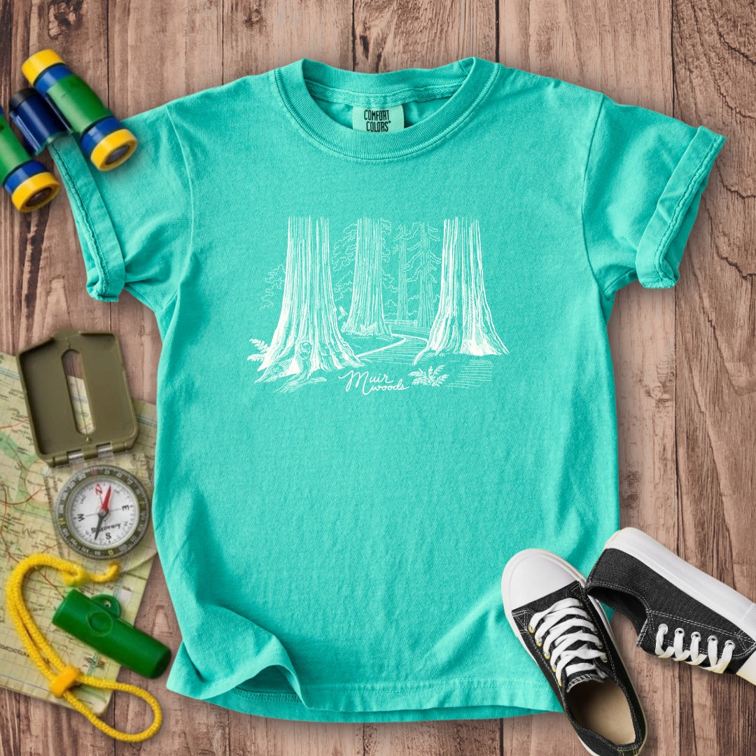 Muir Woods Line Drawing Kids Cotton T-Shirt