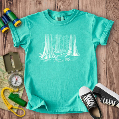 Muir Woods Line Drawing Kids Cotton T-Shirt