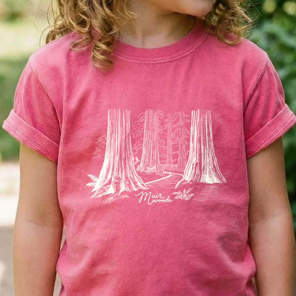 Muir Woods Line Drawing Kids Cotton T-Shirt
