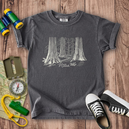Muir Woods Line Drawing Kids Cotton T-Shirt