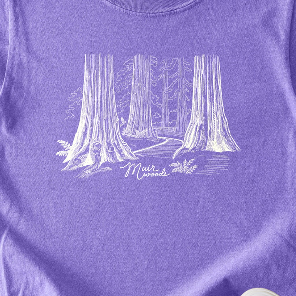Muir Woods Line Drawing Kids Cotton T-Shirt