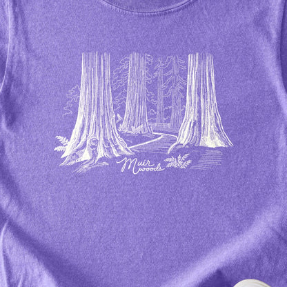 Muir Woods Line Drawing Kids Cotton T-Shirt