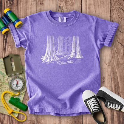 Muir Woods Line Drawing Kids Cotton T-Shirt