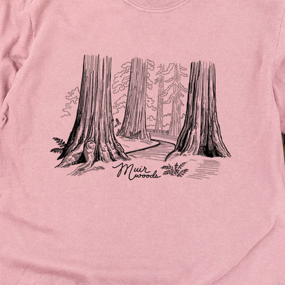 Muir Woods Line Drawing Cotton Long Sleeve