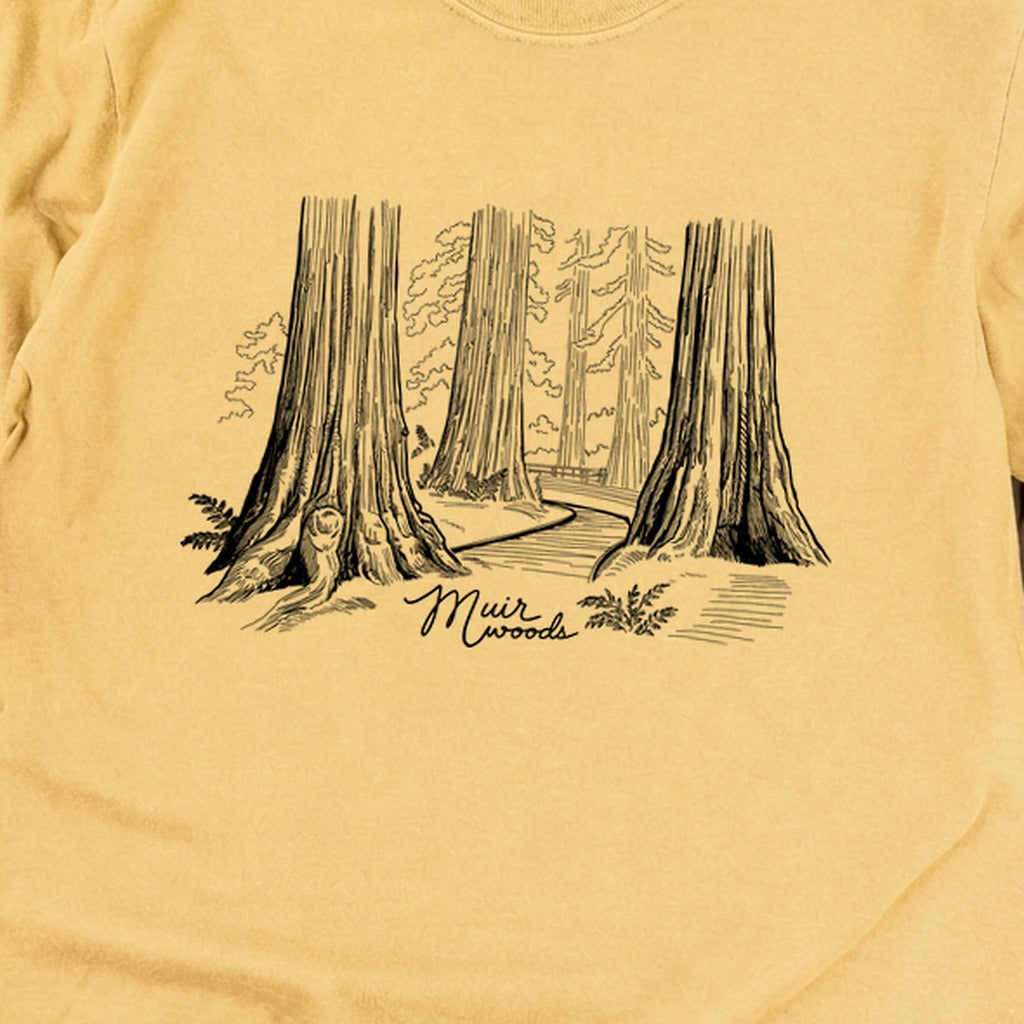 Muir Woods Line Drawing Cotton Long Sleeve