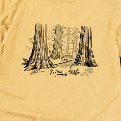 Muir Woods Line Drawing Cotton Long Sleeve