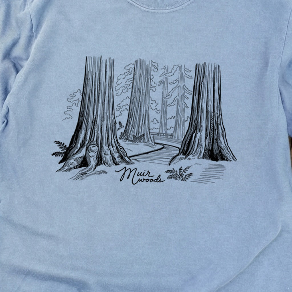 Muir Woods Line Drawing Cotton Long Sleeve