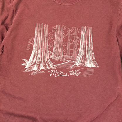 Muir Woods Line Drawing Cotton Long Sleeve