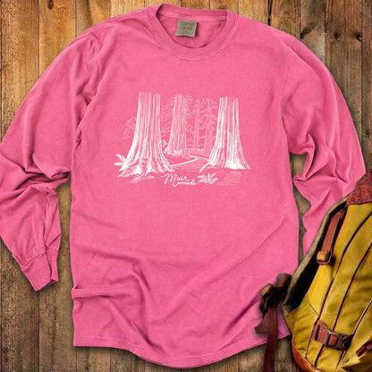 Muir Woods Line Drawing Cotton Long Sleeve