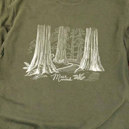Muir Woods Line Drawing Cotton Long Sleeve