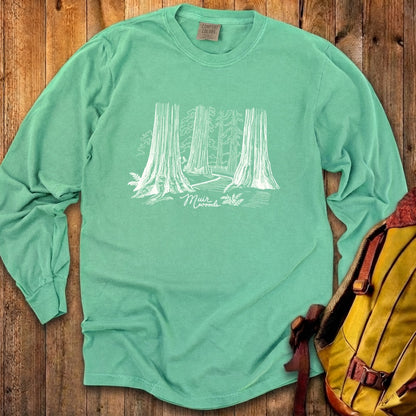 Muir Woods Line Drawing Cotton Long Sleeve