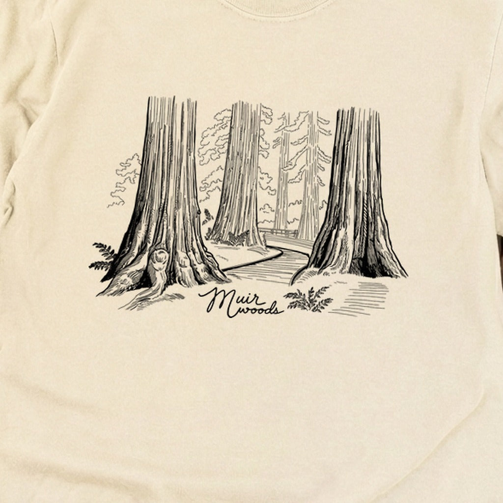 Muir Woods Line Drawing Cotton Long Sleeve