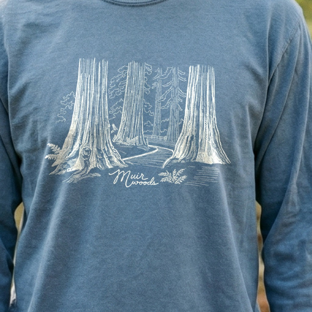 Muir Woods Line Drawing Cotton Long Sleeve