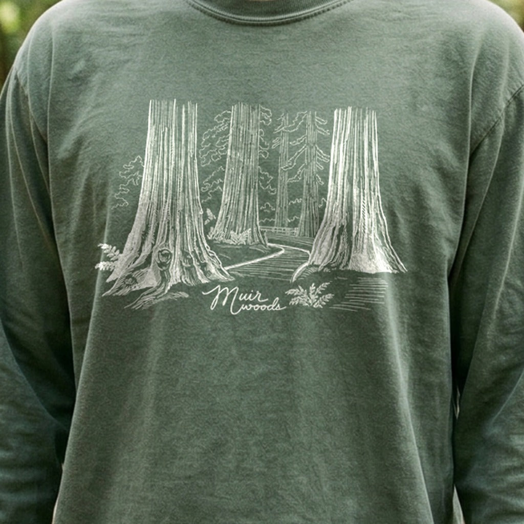 Muir Woods Line Drawing Cotton Long Sleeve