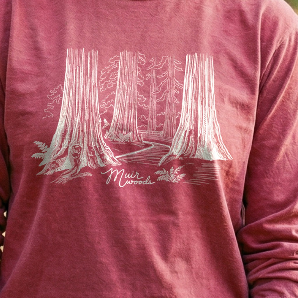 Muir Woods Line Drawing Cotton Long Sleeve