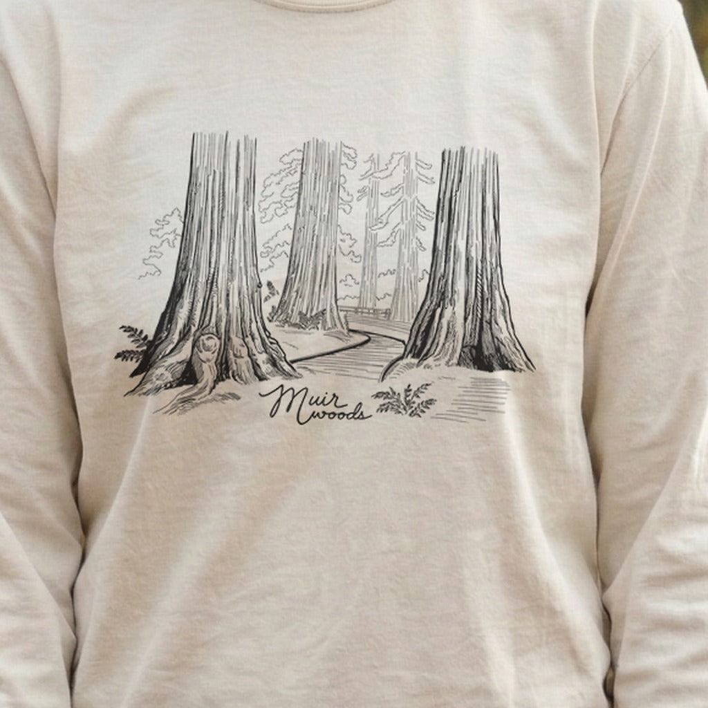 Muir Woods Line Drawing Cotton Long Sleeve