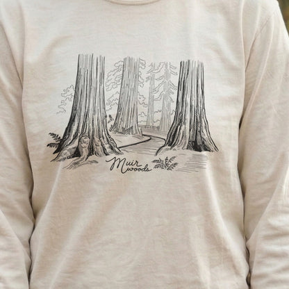 Muir Woods Line Drawing Cotton Long Sleeve