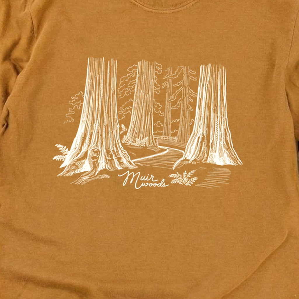 Muir Woods Line Drawing Cotton Long Sleeve