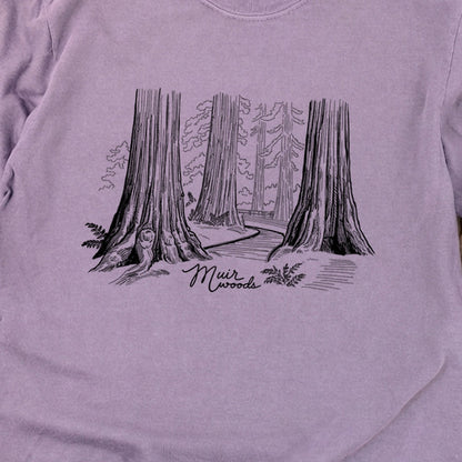 Muir Woods Line Drawing Cotton Long Sleeve