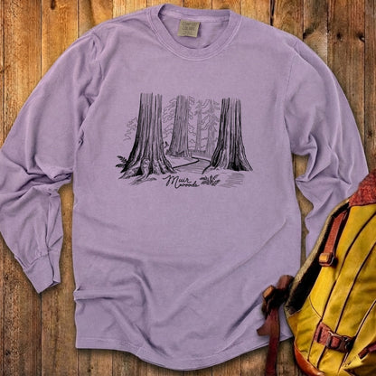 Muir Woods Line Drawing Cotton Long Sleeve