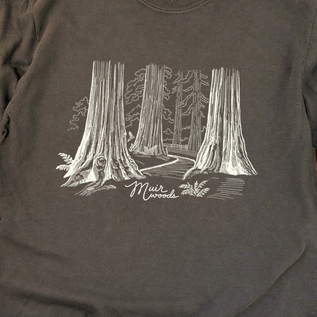 Muir Woods Line Drawing Cotton Long Sleeve