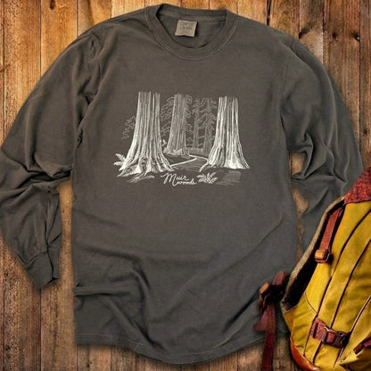 Muir Woods Line Drawing Cotton Long Sleeve
