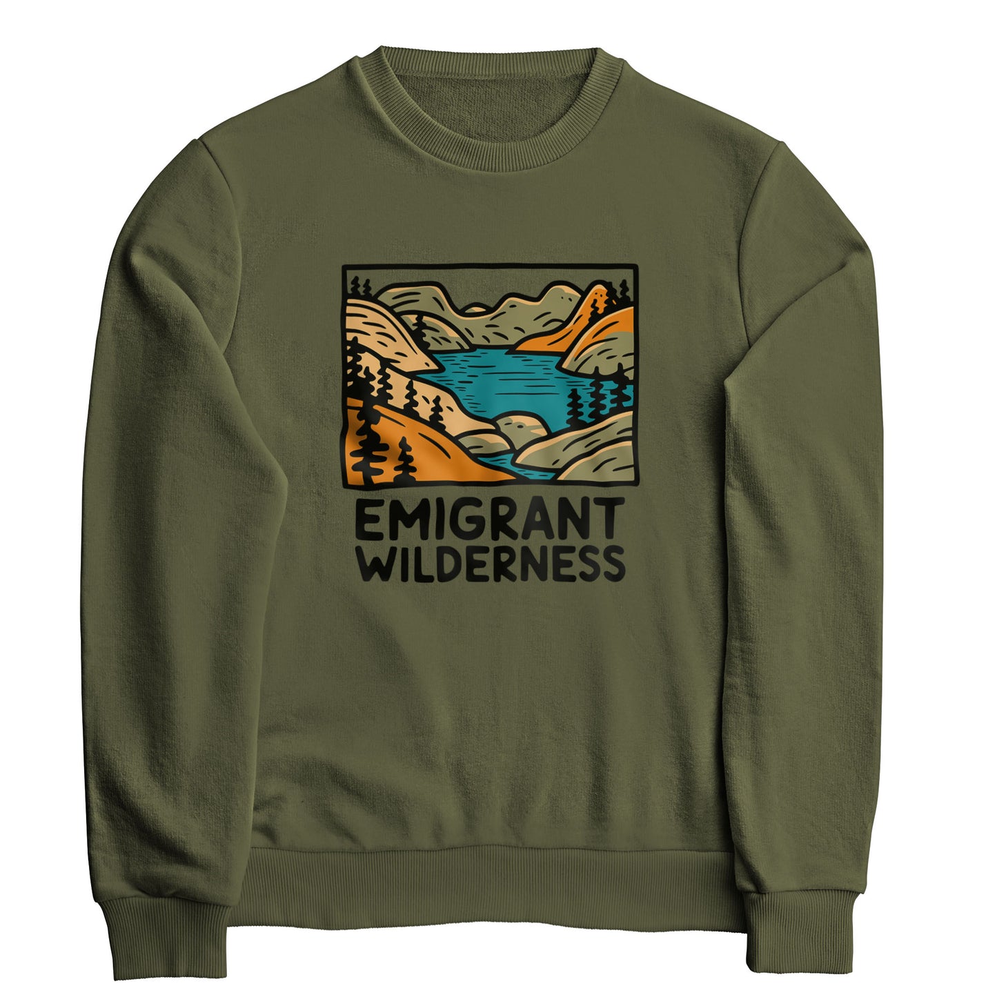 Emigrant Wilderness Crewneck Sweatshirt Adventure and Outdoors Themed Sweatshirt