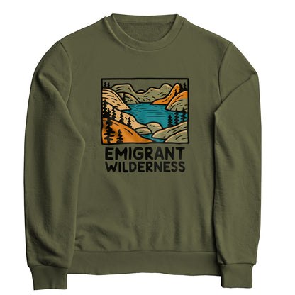 Emigrant Wilderness Crewneck Sweatshirt Adventure and Outdoors Themed Sweatshirt