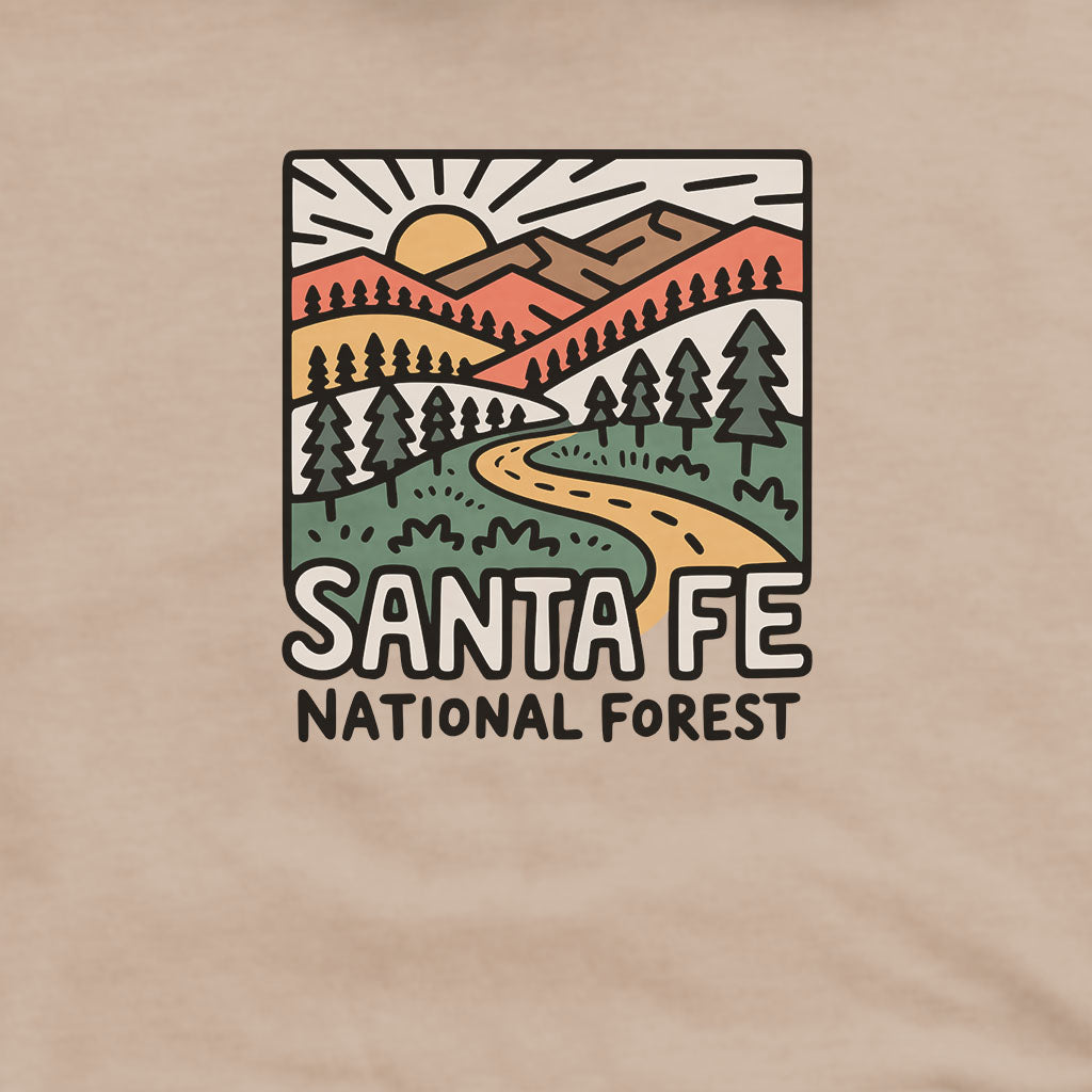 Santa Fe National Forest Hoodie Adventure and Outdoors Themed Hoodie