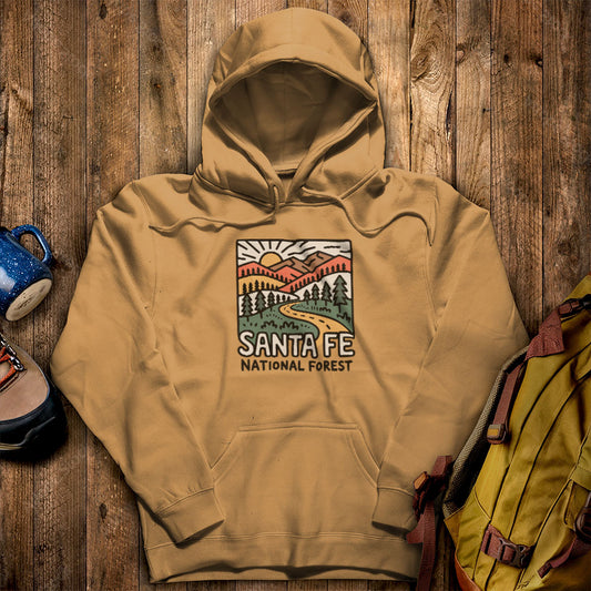 Santa Fe National Forest Hoodie Mustard Adventure and Outdoors Themed Hoodie