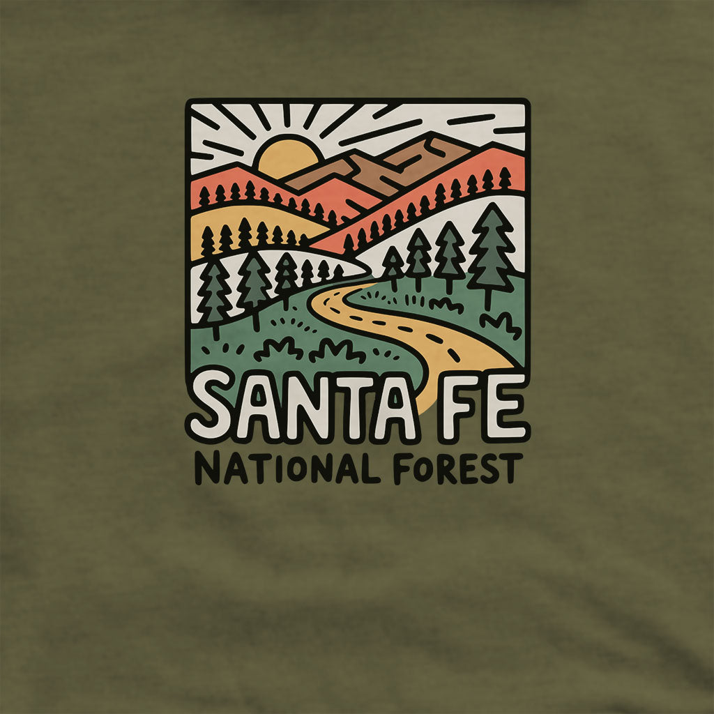 Santa Fe National Forest Hoodie Adventure and Outdoors Themed Hoodie