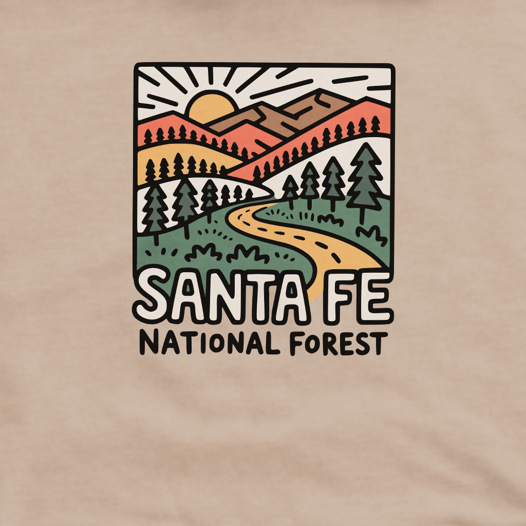 Santa Fe National Forest Crewneck Sweatshirt Adventure and Outdoors Themed Sweatshirt
