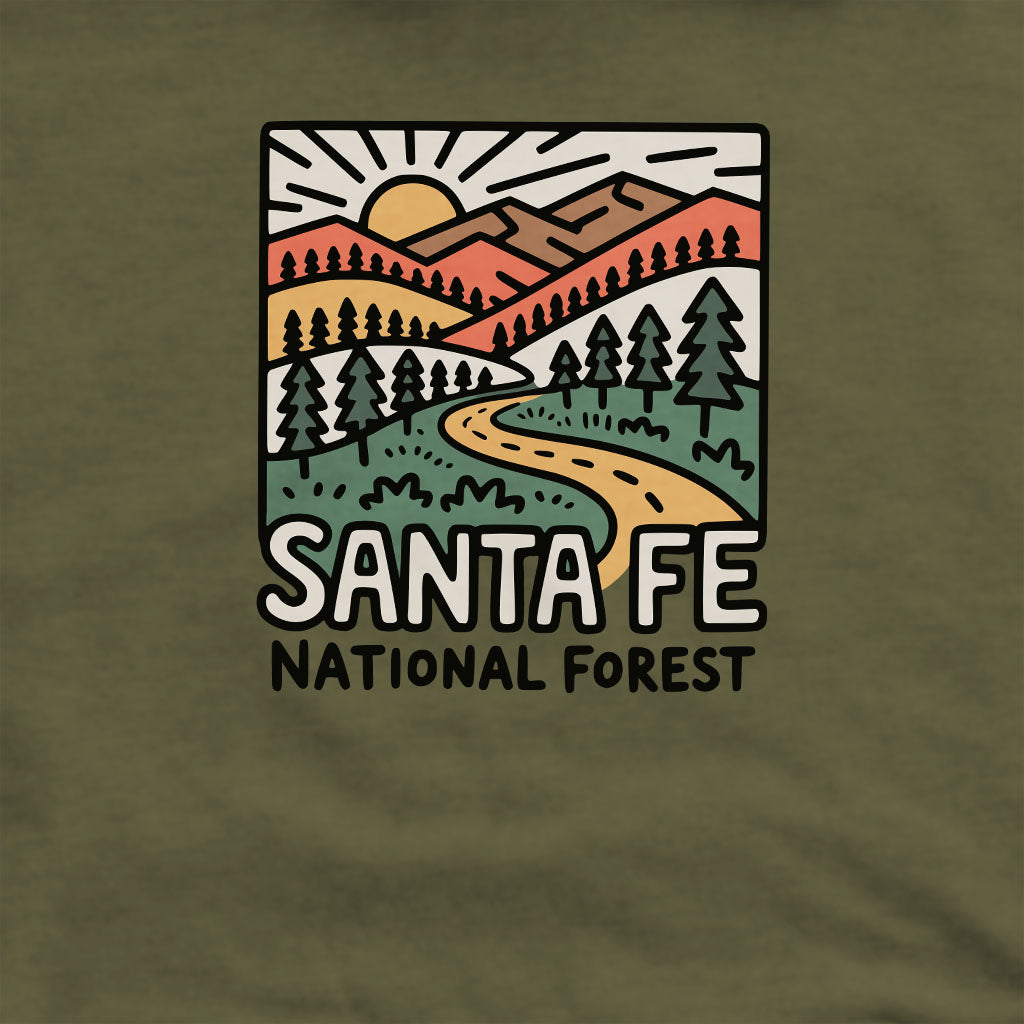 Santa Fe National Forest Crewneck Sweatshirt Adventure and Outdoors Themed Sweatshirt