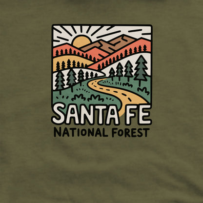 Santa Fe National Forest Crewneck Sweatshirt Adventure and Outdoors Themed Sweatshirt