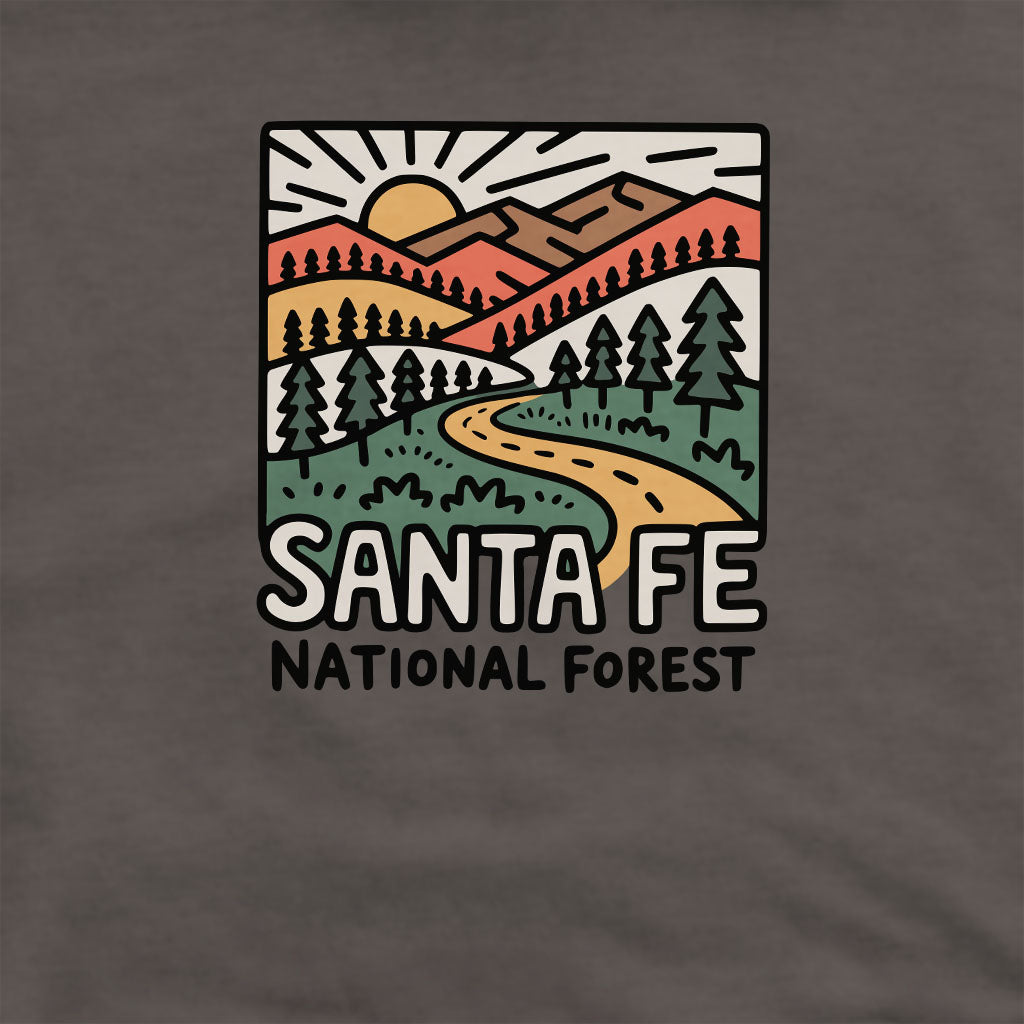 Santa Fe National Forest Crewneck Sweatshirt Adventure and Outdoors Themed Sweatshirt