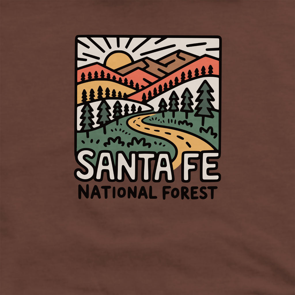 Santa Fe National Forest Crewneck Sweatshirt Adventure and Outdoors Themed Sweatshirt