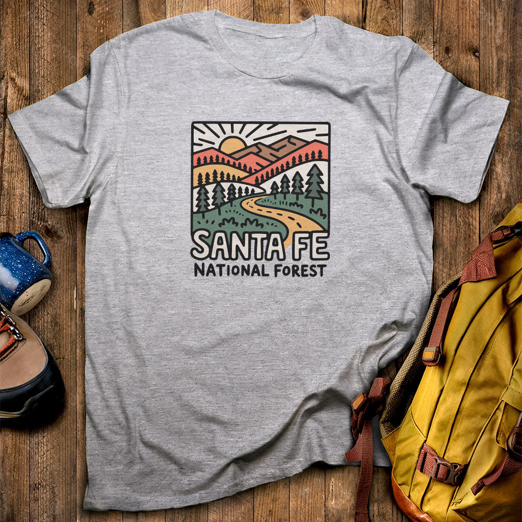 Sante Fe National Forest T-Shirt Sport Grey Adventure and Outdoors Themed T-Shirt