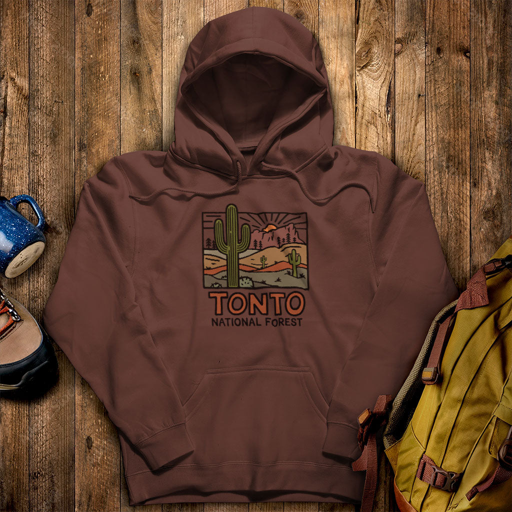 Tonto National Forest Hoodie Cocoa Adventure and Outdoors Themed Hoodie