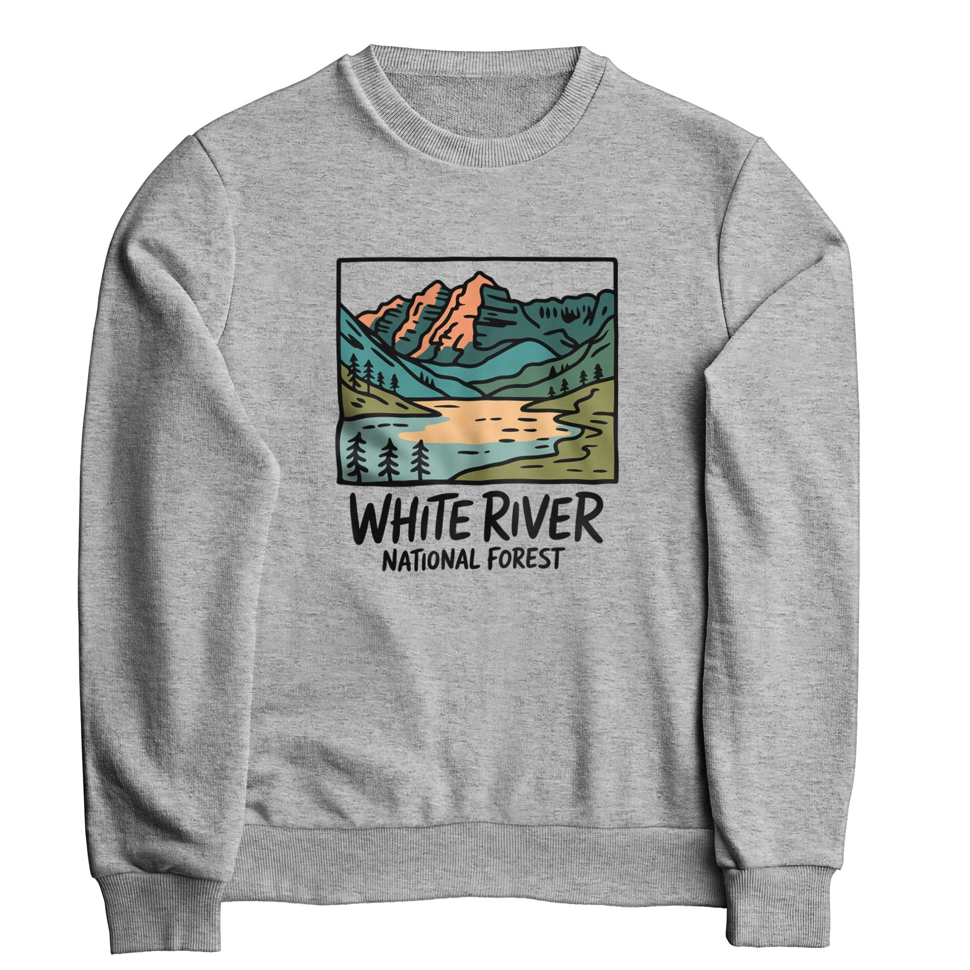 White River National Forest Crewneck Sweatshirt Adventure and Outdoors Themed Sweatshirt