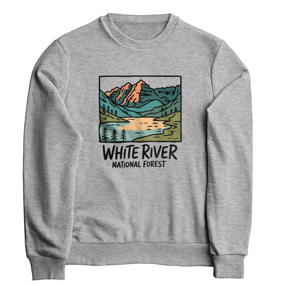 White River National Forest Crewneck Sweatshirt Adventure and Outdoors Themed Sweatshirt