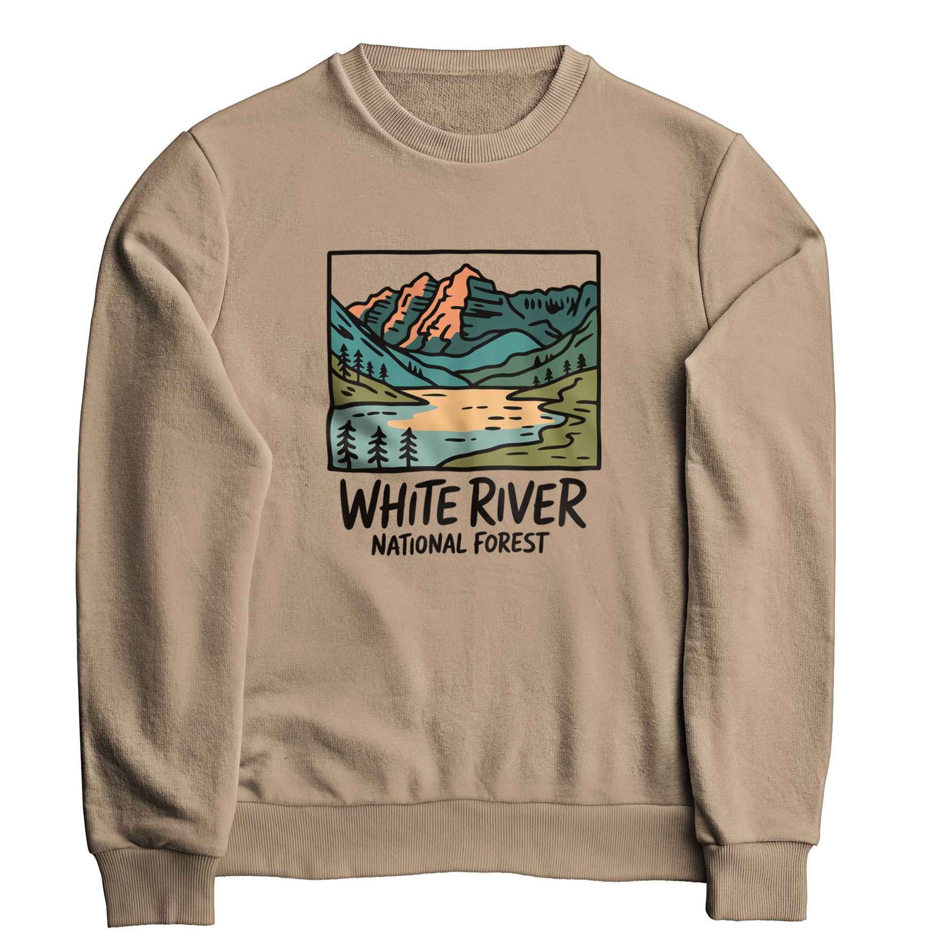 White River National Forest Crewneck Sweatshirt Adventure and Outdoors Themed Sweatshirt