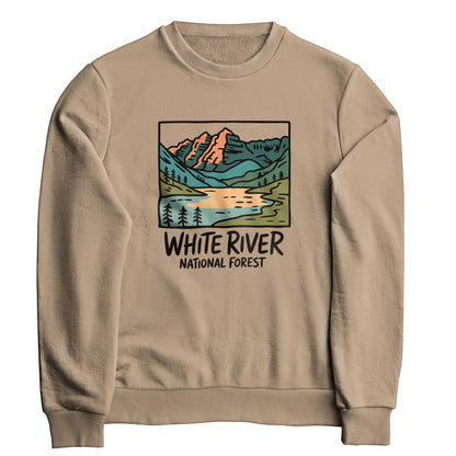 White River National Forest Crewneck Sweatshirt Adventure and Outdoors Themed Sweatshirt