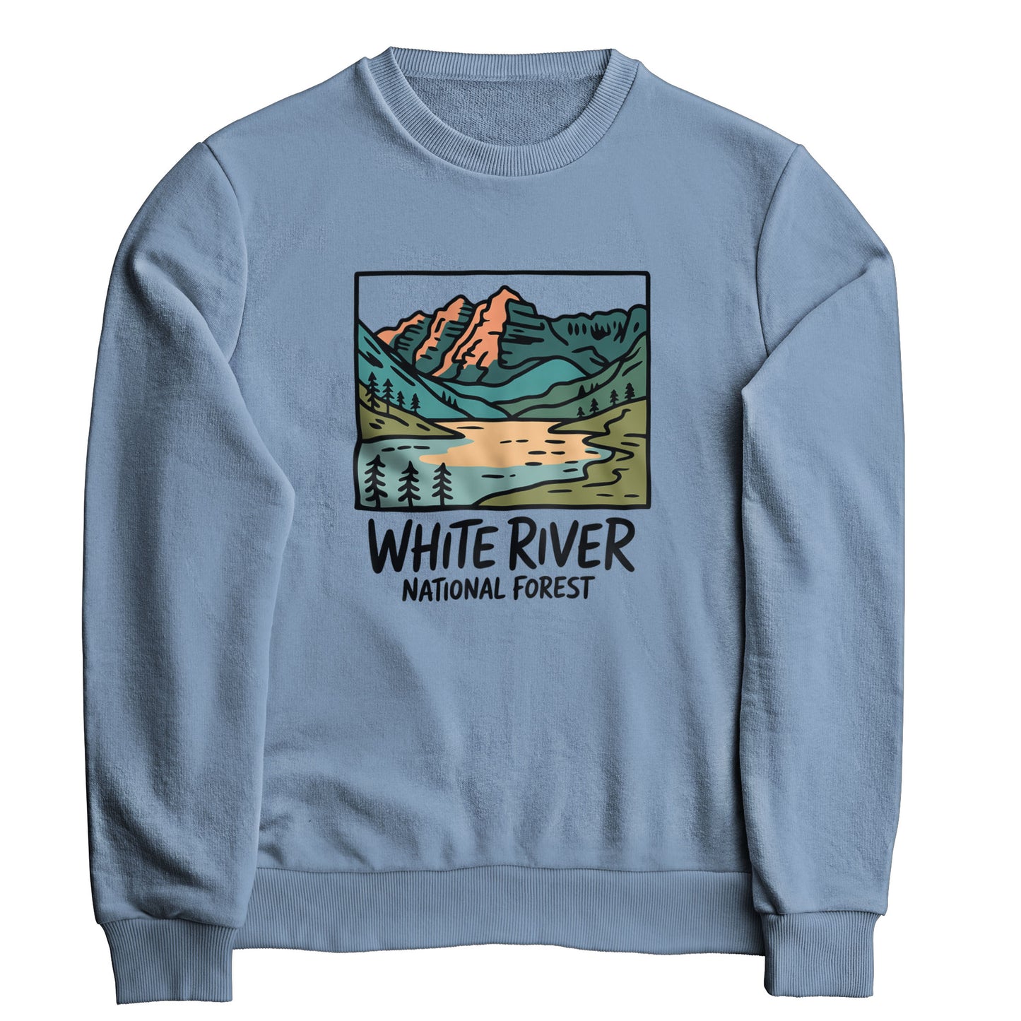 White River National Forest Crewneck Sweatshirt Adventure and Outdoors Themed Sweatshirt