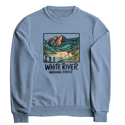 White River National Forest Crewneck Sweatshirt Adventure and Outdoors Themed Sweatshirt