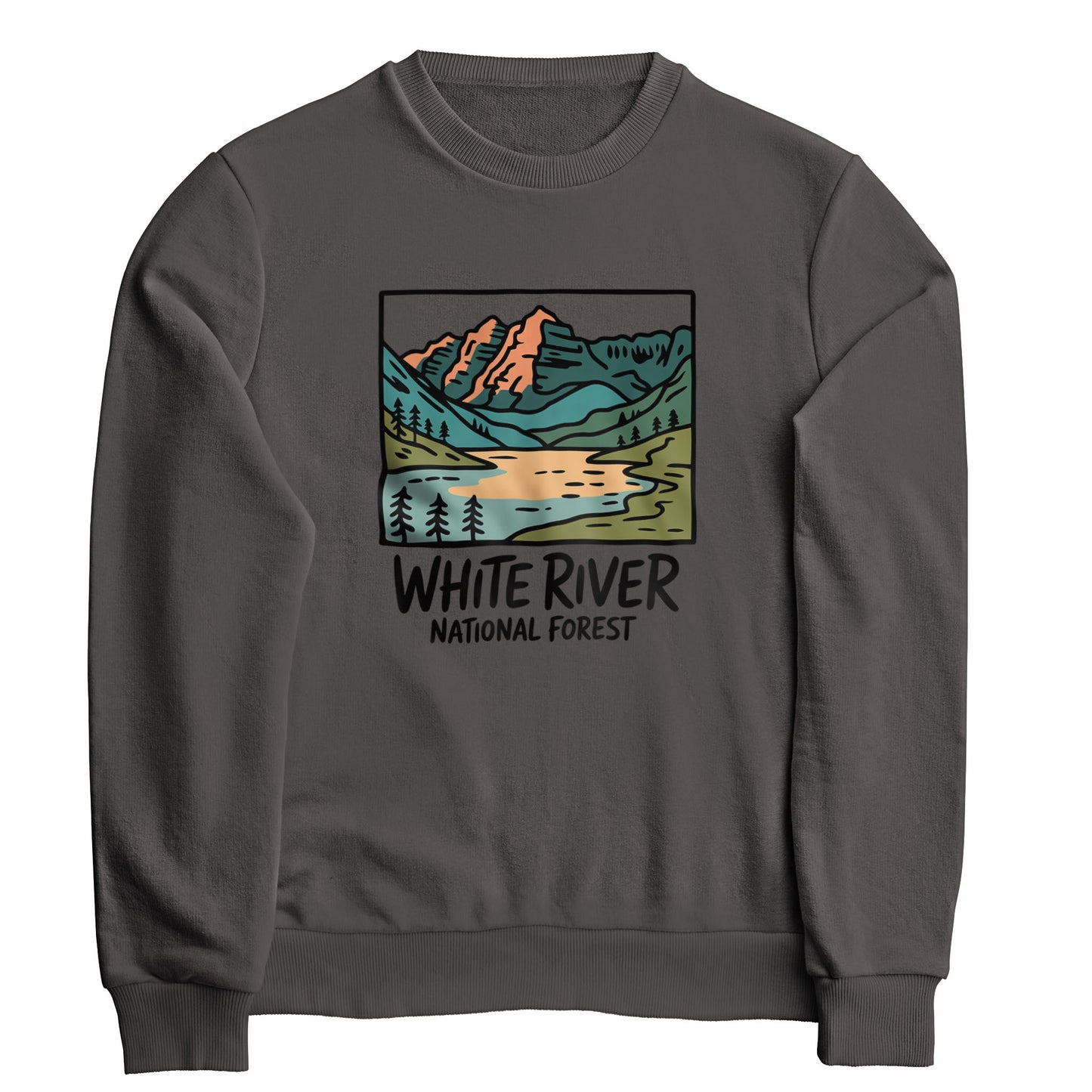 White River National Forest Crewneck Sweatshirt Adventure and Outdoors Themed Sweatshirt