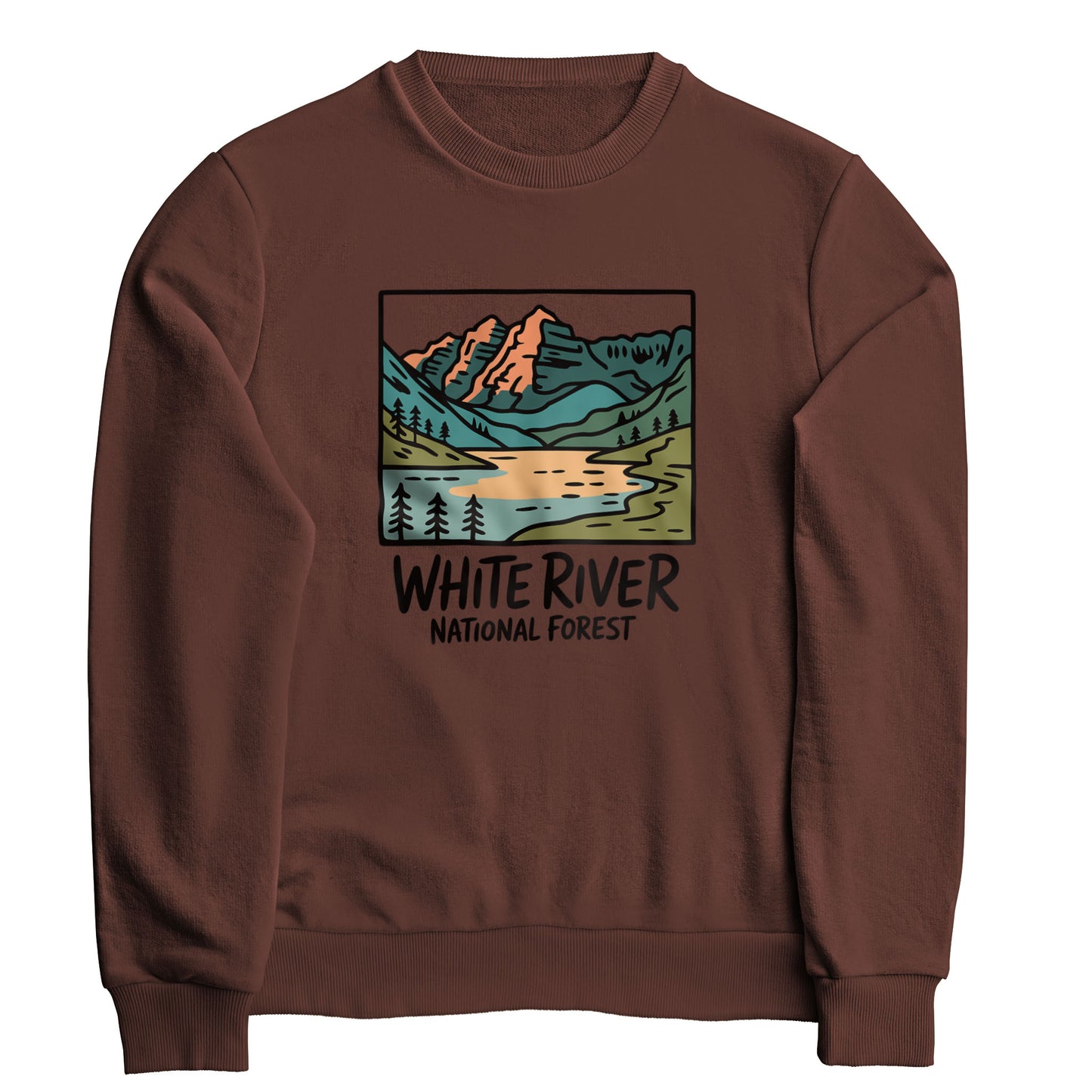 White River National Forest Crewneck Sweatshirt Adventure and Outdoors Themed Sweatshirt