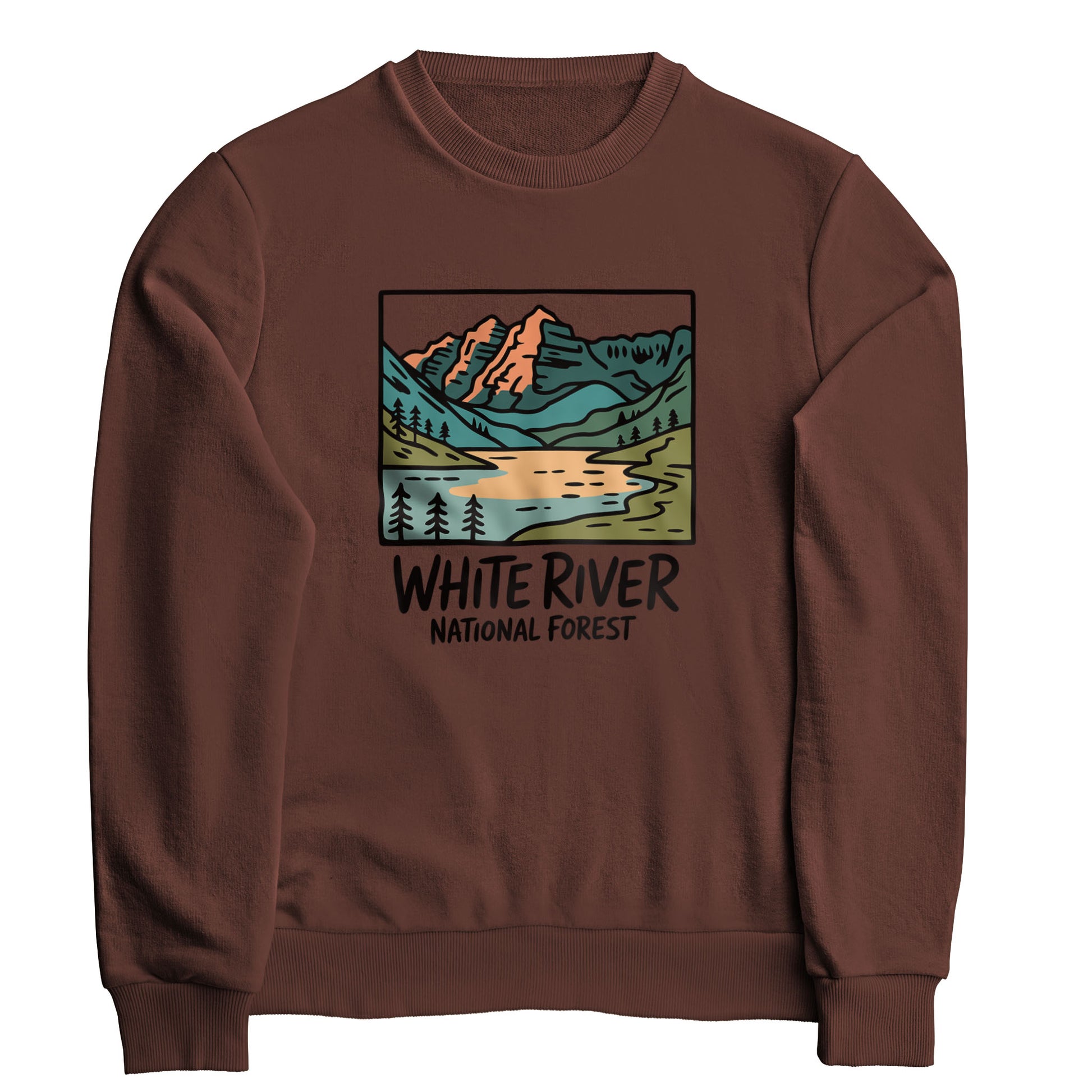 White River National Forest Crewneck Sweatshirt Adventure and Outdoors Themed Sweatshirt