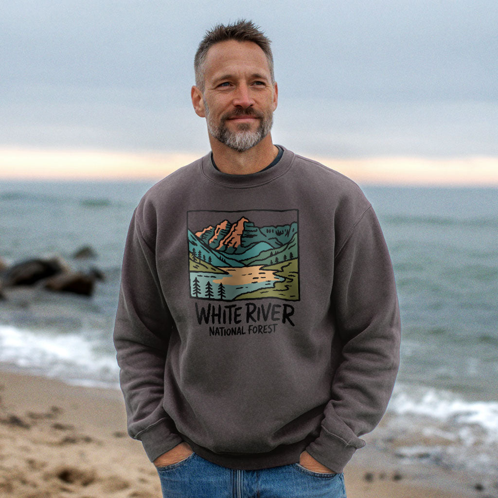 White River National Forest Crewneck Sweatshirt Adventure and Outdoors Themed Sweatshirt
