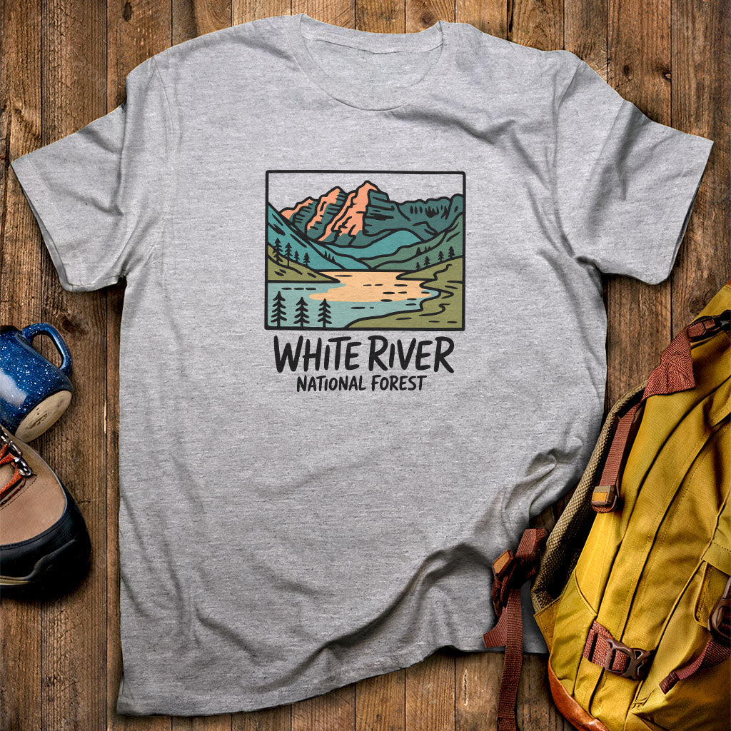White River National Forest T-Shirt Sport Grey Adventure and Outdoors Themed T-Shirt